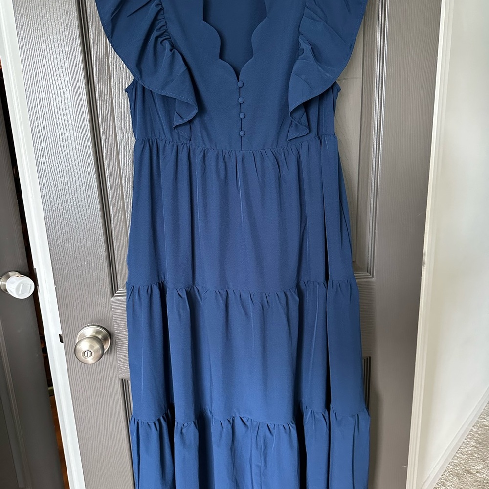 Blue Maternity Maxi Dress